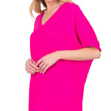Breezy V-Neck Dolman Blouse