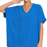 Breezy V-Neck Dolman Blouse