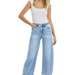 Risen High Rise Barrel Jeans - Medium Wash (RDP5933)