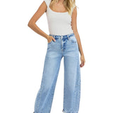 Risen High Rise Barrel Jeans - Medium Wash (RDP5933)