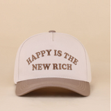 Happy is the new rich two tone snapback hat