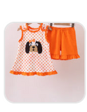 Orange Tennessee Dog Appliqué Set - Girls