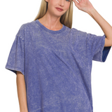 Washed short sleeve top