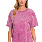 Washed short sleeve top