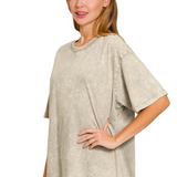 Washed short sleeve top