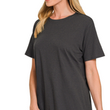 Cotton boyfriend round neck tee
