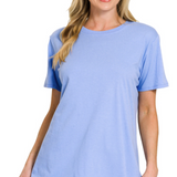 Cotton boyfriend round neck tee