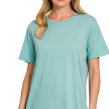 Cotton boyfriend round neck tee