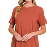 Cotton boyfriend round neck tee