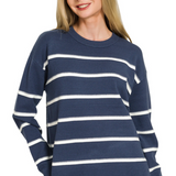 Fall Stripes Basic round neck sweater