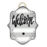 Stripe Bloom Welcome Door Hanger