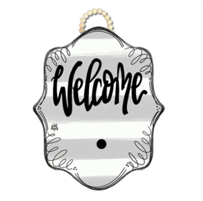 Stripe Bloom Welcome Door Hanger