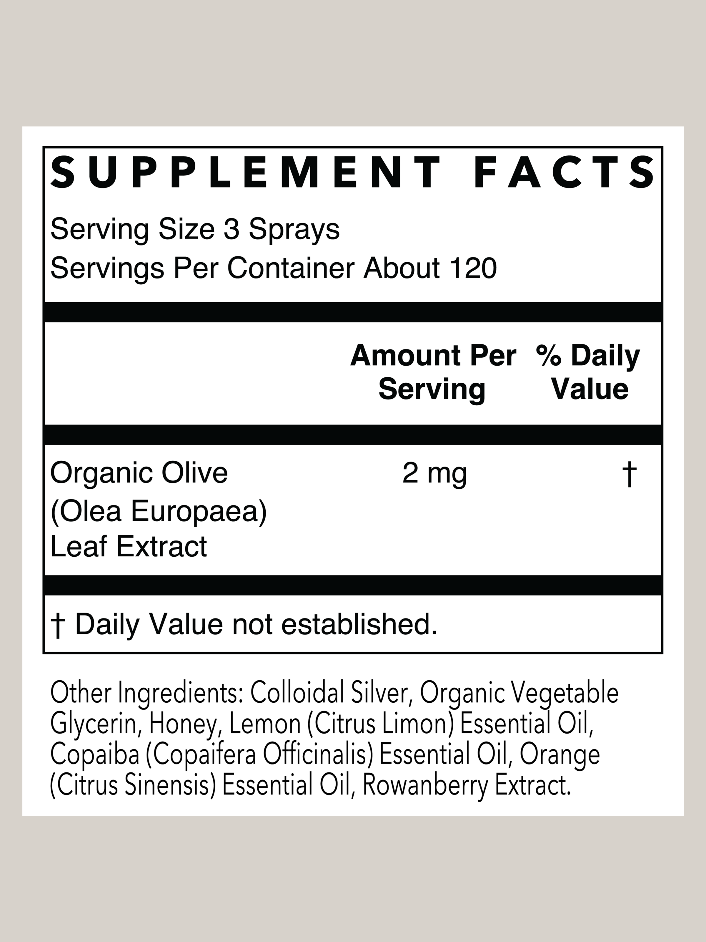 Rowe Casa Throat Spray ingredients