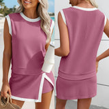 Pre-Order Textured Women Tank and Skort 2-Piece Set
