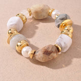 MARBLED BEAD PEARL BRACELET