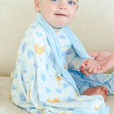 Convertible Bamboo Zip Romper | Bubble Duckies Blue