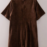 Dancing Days Suede Short Sleeve Romper