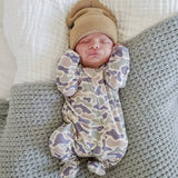 Bamboo Zipper Footie | Camo Cutie