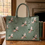 Mallard Marshland Green Gingham Vinyl Tote©