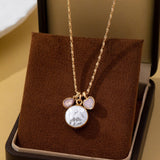 Baroque Pearl Coin Opal Necklace