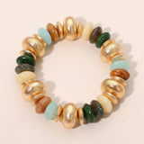 Chunky Mixed Disc Beaded Stretch Bracelet