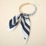 Abstract Pattern Fabric Scarf Double Bubble Chain Necklace