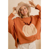 OVERSIZED PUMPKIN PATCH PULLOVER SWEATSHIRT