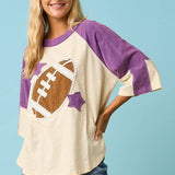 FOOTBALL PATCH MINERAL WASHED COLOR BLOCK TOP