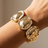 Hammered Organic Disc Stretch Bracelet