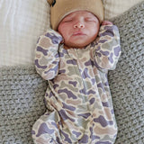 Bamboo Zipper Footie | Camo Cutie