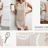 Pre-Order Textured Women Tank and Skort 2-Piece Set