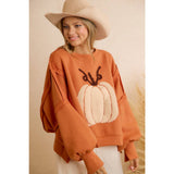 OVERSIZED PUMPKIN PATCH PULLOVER SWEATSHIRT