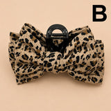 Leopard Print Bow Hair Claw Clips