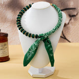Silky Scarf & Beaded Strand Collar Choker Necklace
