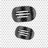 Black Polka Dot Party Medium Flat Round Hair Clip