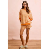 STRIPE TERRY SHORT SLEEVES SET