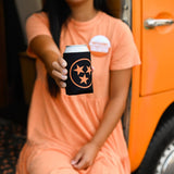 Black/Orange Tri Star Can Cooler