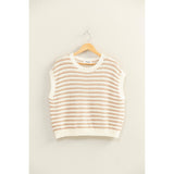 Striped Sleeveless Crew Neck Top