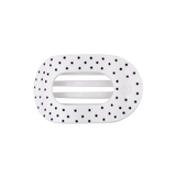 White Polka Dot Party Medium Flat Round Hair Clip