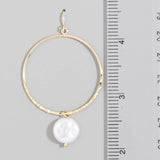 Pearl Bead Hoop Dangle Earrings