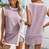 Pre-Order Textured Women Tank and Skort 2-Piece Set