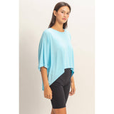 Relaxed High-Low Batwing Sleeve Top