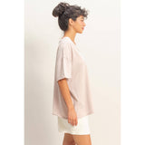 Washed V-Neck Oversized Tee