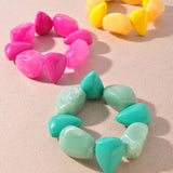 Color Pop Resin Bead Stretch Bracelet Set