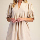 Puff Sleeve Mini Dress