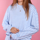 Lulu Mac Light Blue Striped Long Sleeve Top