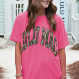 Lulu Mac Mossy Oak Bottomland Adult  Neon Pink Comfort Colors Tshirt