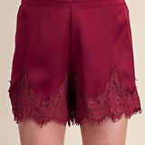 Satin Short With Lace Trim Detail