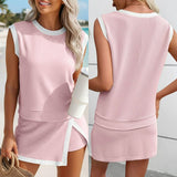Pre-Order Textured Women Tank and Skort 2-Piece Set