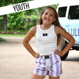 Lulu Mac Youth LAVENDER DARBY KIDS SHORTS